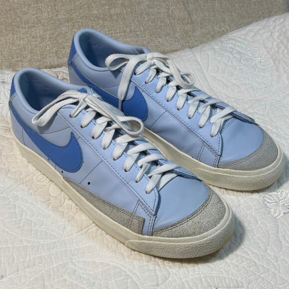 Nike Men Blue/White Blazer 10 Low 77 VNTG Leather Lace Up Casual Sneakers Shoes main image 4